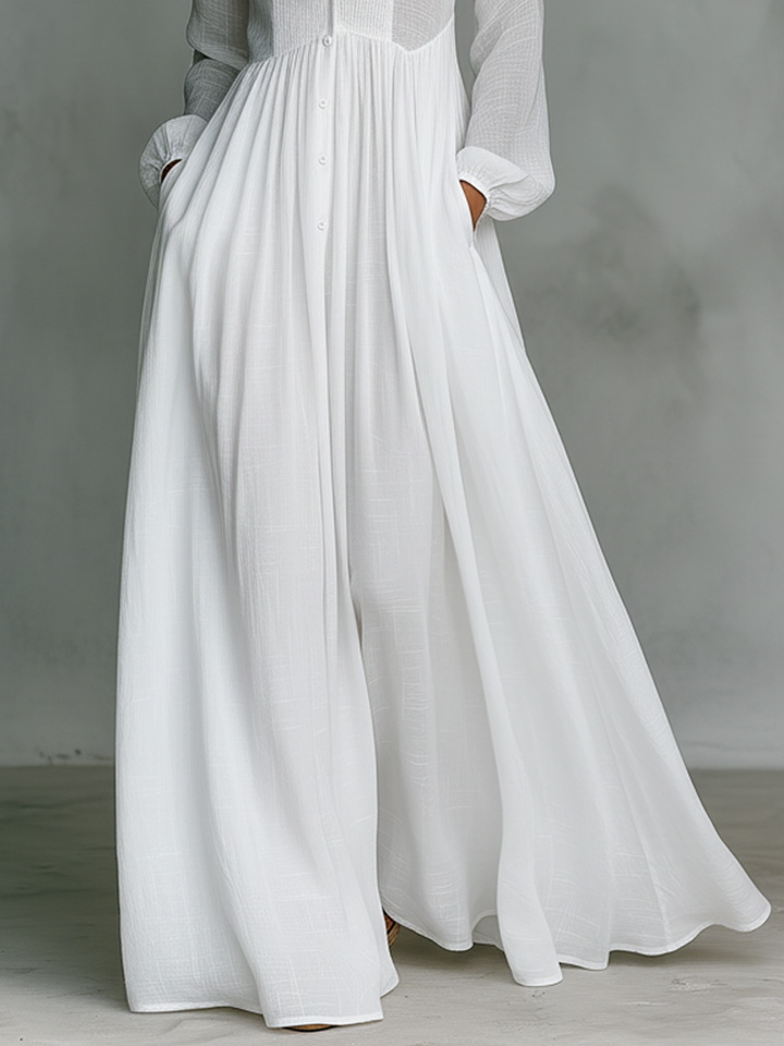 Elisa · Vestito maxi minimalista con collo alto