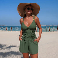 Harper - Set di tankini arricciato con tasche