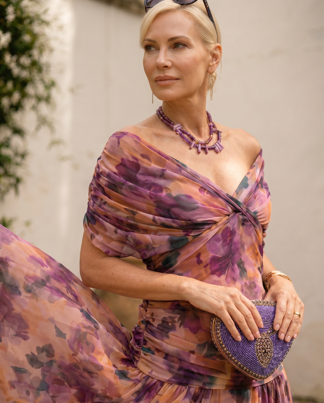 Abito maxi elegante per festa con scollatura a cuore