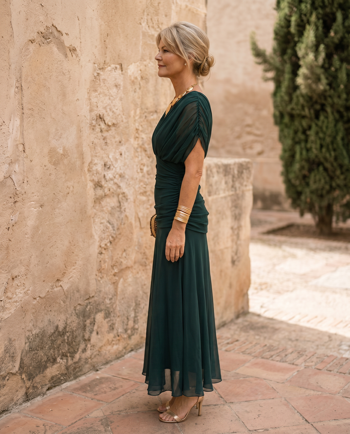 Abito maxi elegante per festa con scollatura a cuore