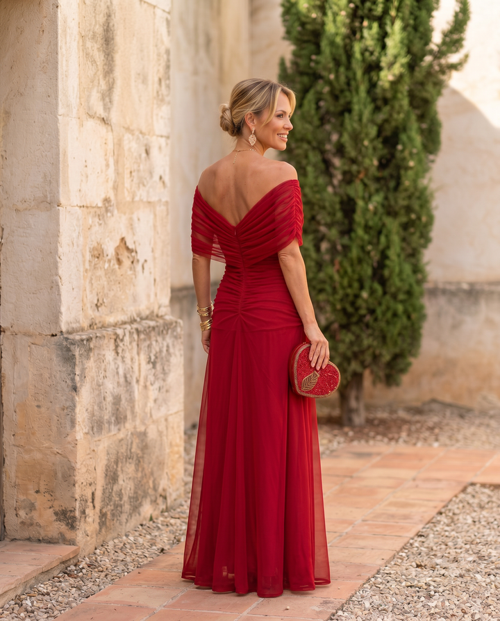 Abito maxi elegante per festa con scollatura a cuore