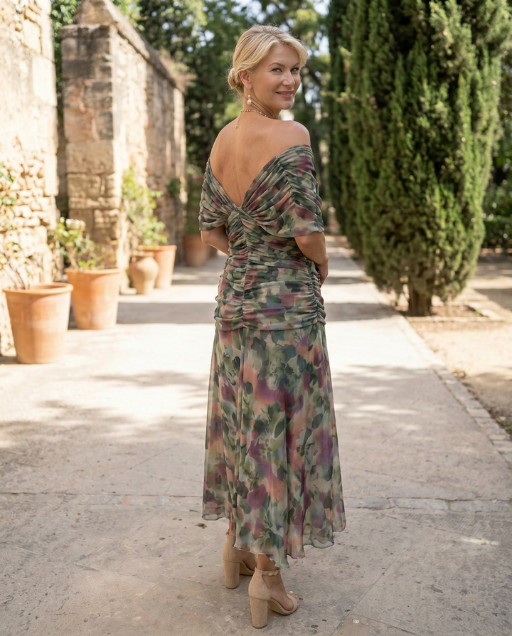 Abito maxi elegante per festa con scollatura a cuore