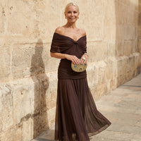 Reagan | Vestito Elegante Marrone