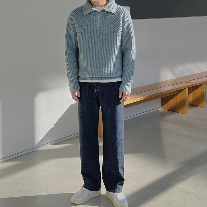 Lenoir™ | Pullover Azure con zip a quarti