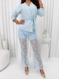 Set con Pantaloni in Pizzo