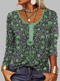 Noëlle | Blusa verde botanica