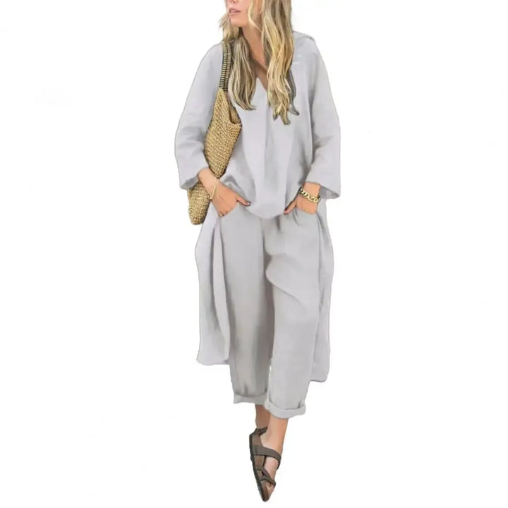 Lucía | Completo di Gilet Lungo Relax e Pantaloni a Gamba Larga