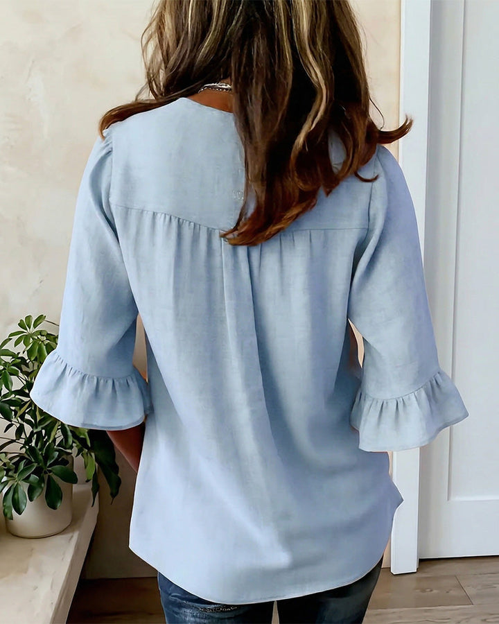 Blusa Ruffle Sophia con Bottoni