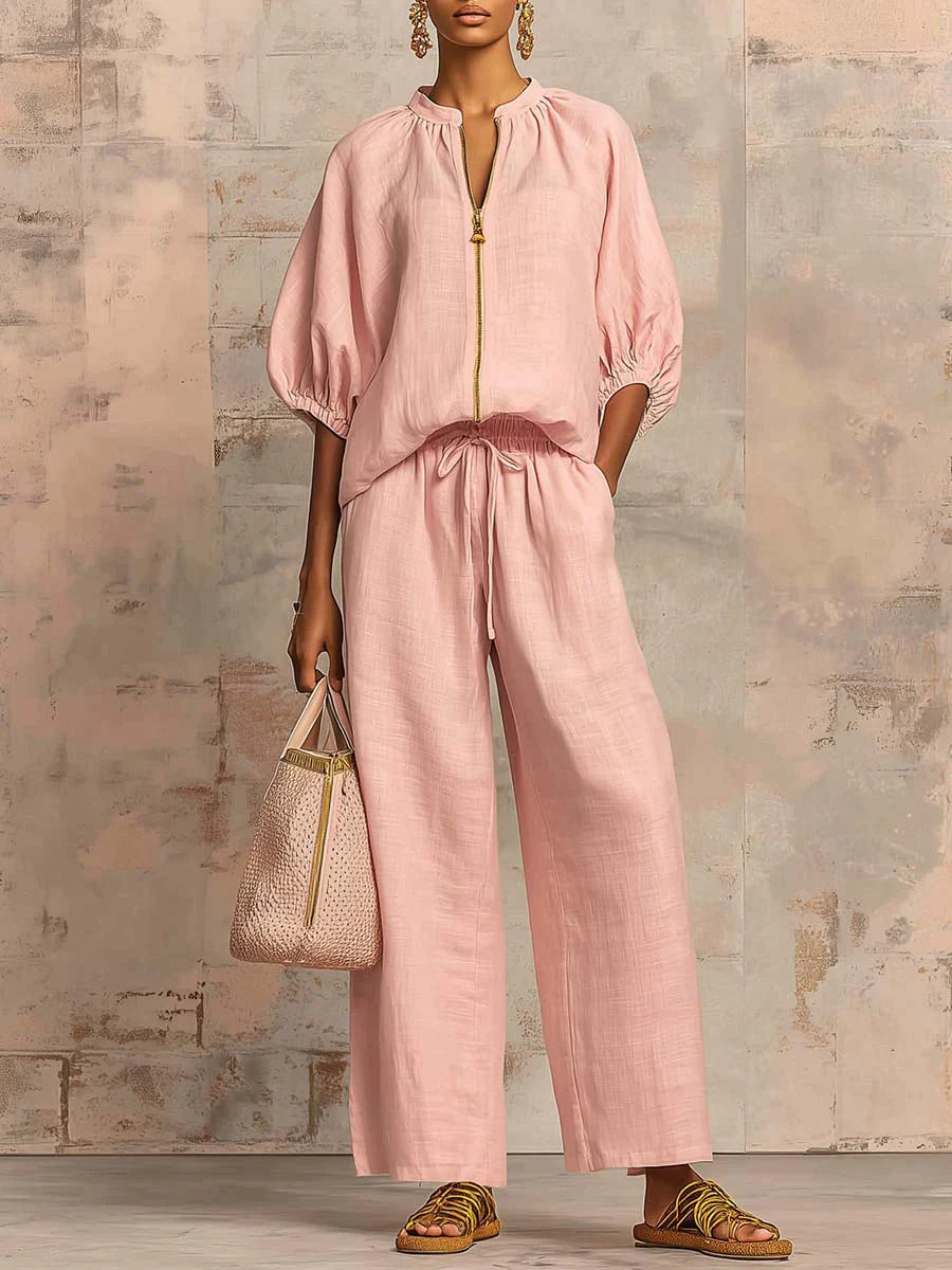 Alba | Set di due pezzi: Camicia dallo stile rilassato e pantaloni a gamba larga