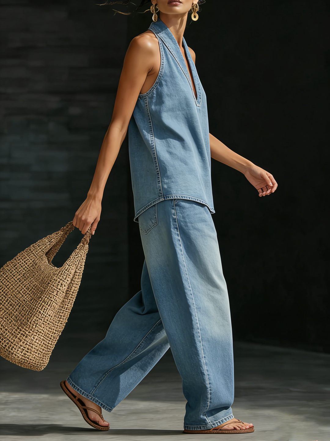 Anna | Completo Due Pezzi Minimalista in Denim