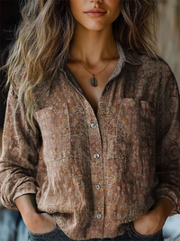 Rachel | T-shirt Casual in Cotone Comoda con Maniche Lunghe e Stampa Vintage per Donne