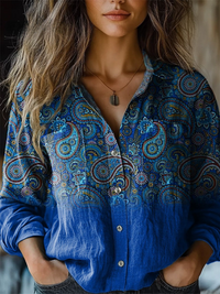 Christina | Blusa Casual da Donna con Stampa Paisley Elegante a Maniche Lunghe