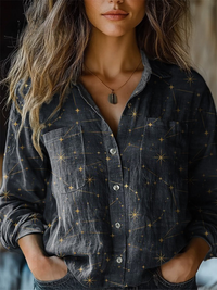 Chloe | Blusa con Stampa di Cielo Notturno e Stelle