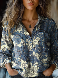 Denise | Blusa Casual a Maniche Lunghe con Stampa Paisley