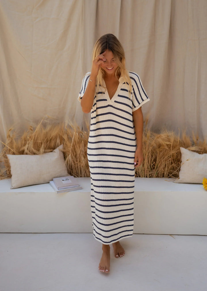 Sophia™ | Abito estivo a righe in maglia