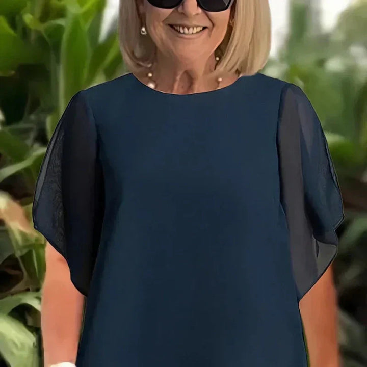 Liora | Completo Elegante con Top Asimmetrico e Pantalone Largo