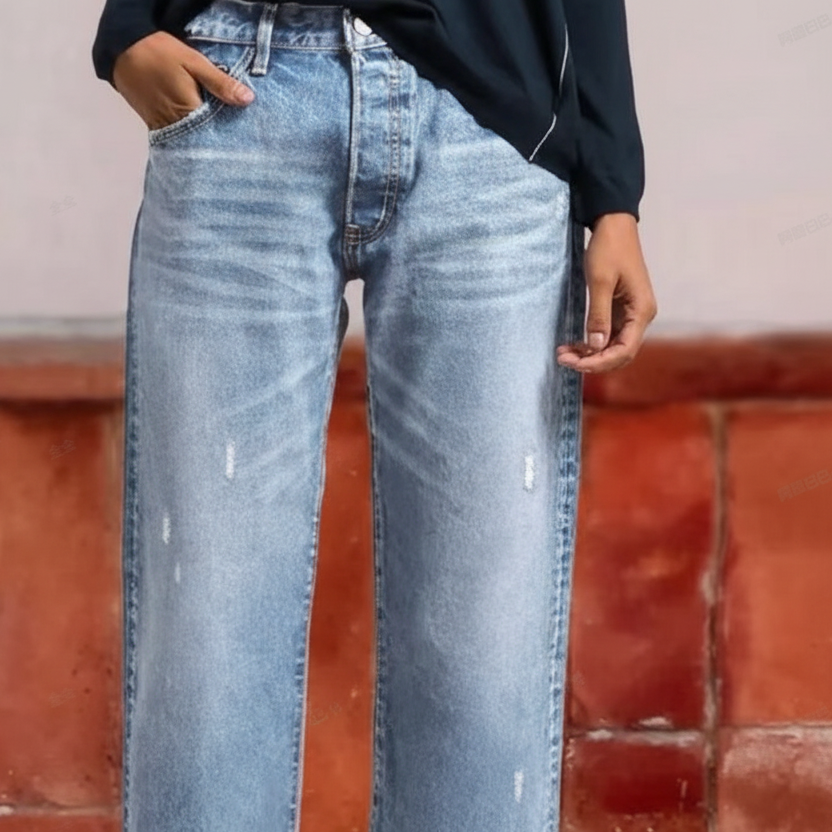 Jeans corti dritti retro per donna
