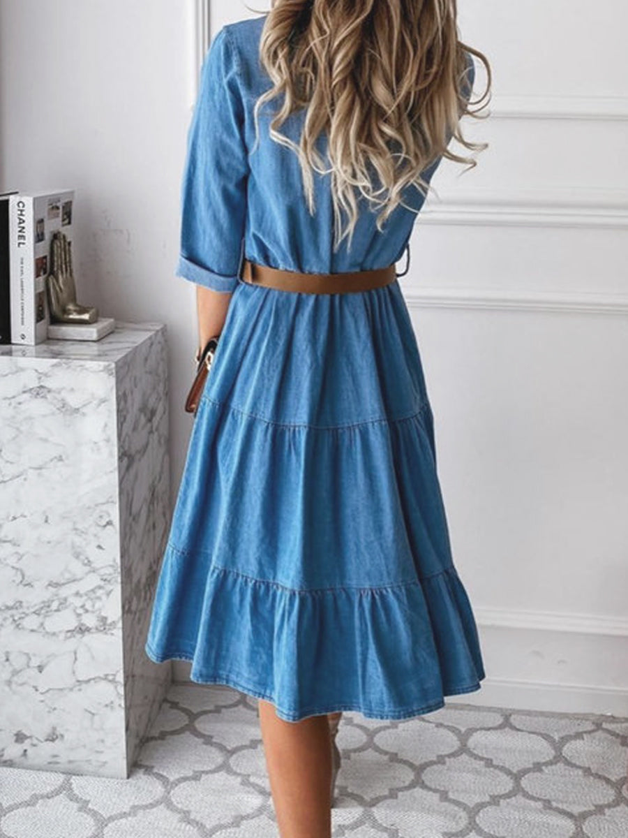 Barbara | Vestito Casual Elegante in Denim