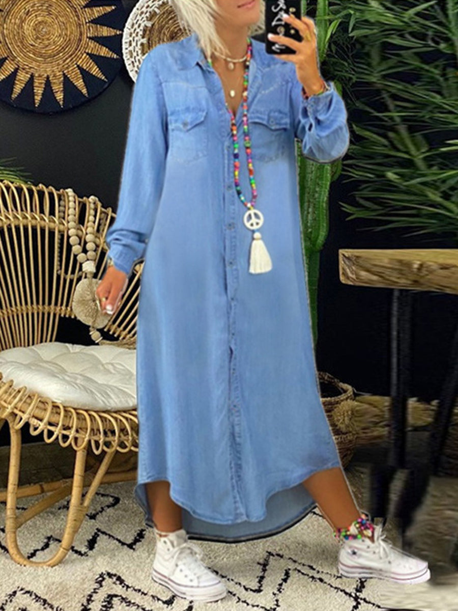 Helen | Vestito Camicia in Denim Casual ed Elegante