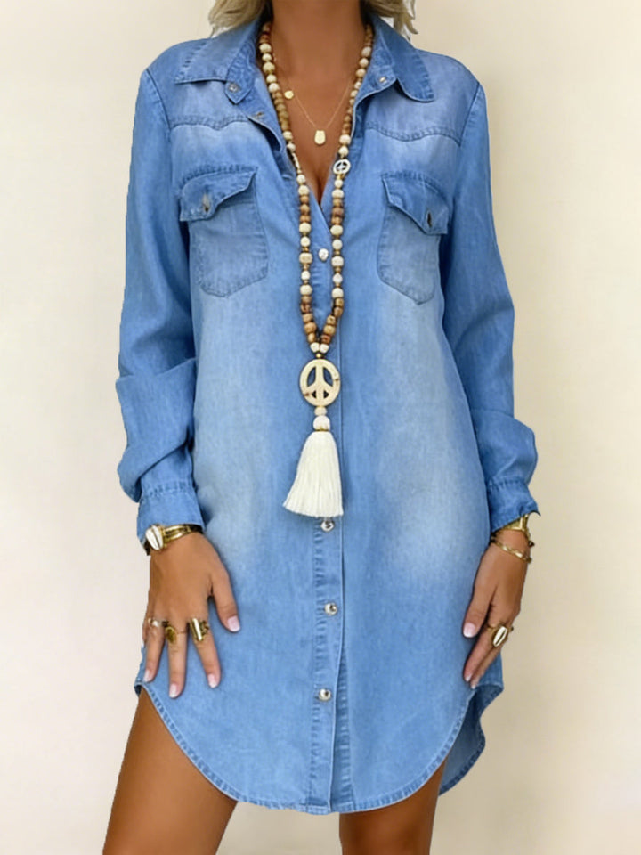 Donna | Vestito Camicia in Denim Casual Elegante