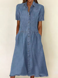 Carol | Vestito in denim a maniche corte