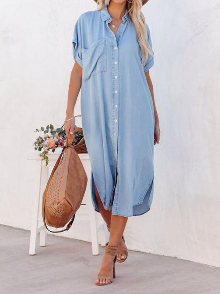 Karen | Camicia vestito in denim leggero