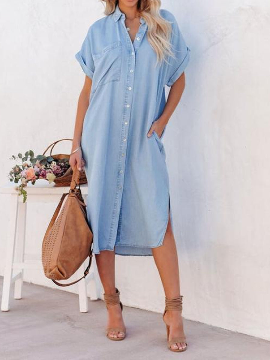 Karen | Camicia vestito in denim leggero