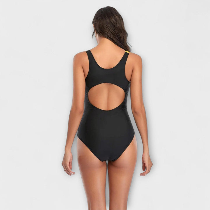 Costume da Bagno Intero Sportivo con Taglio sulla Schiena