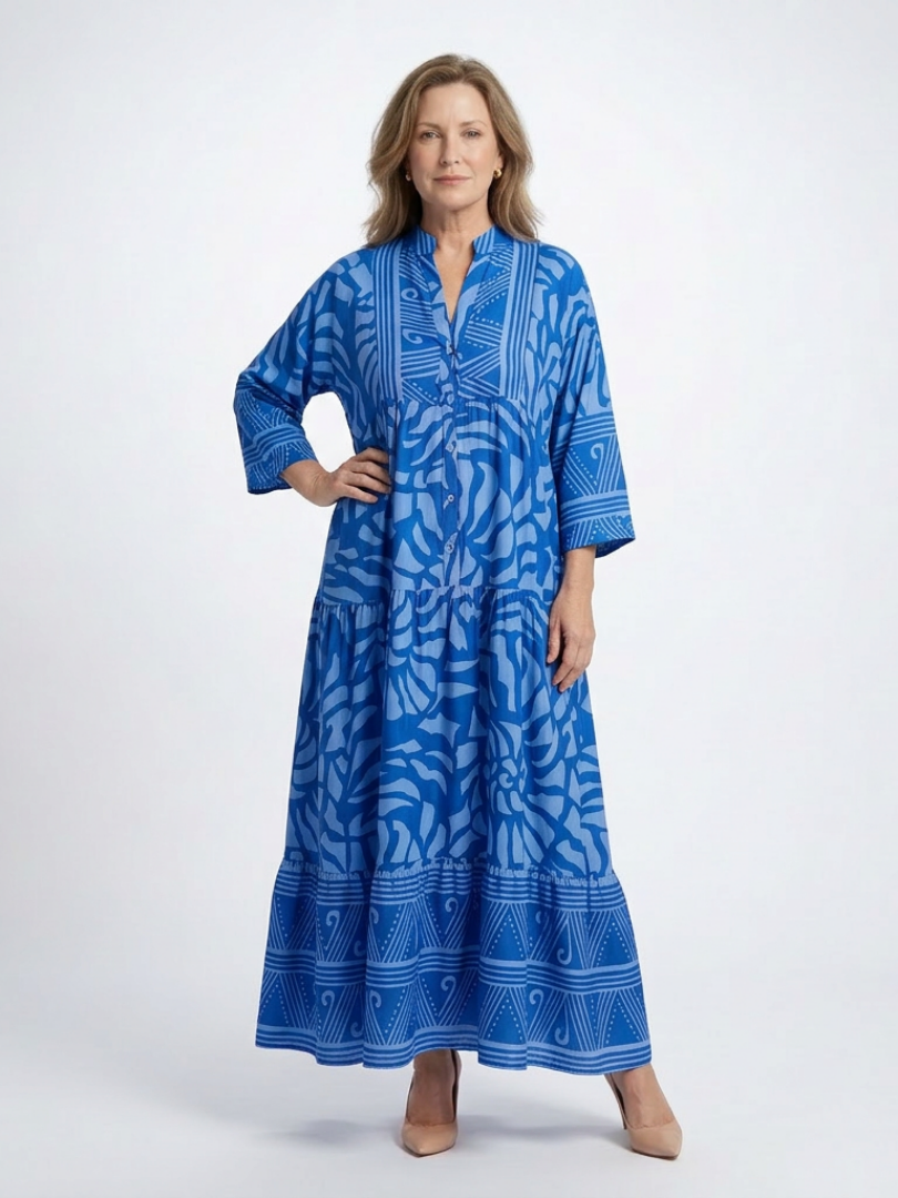 Marielle | Vestito Midi con Bottoni Frontali