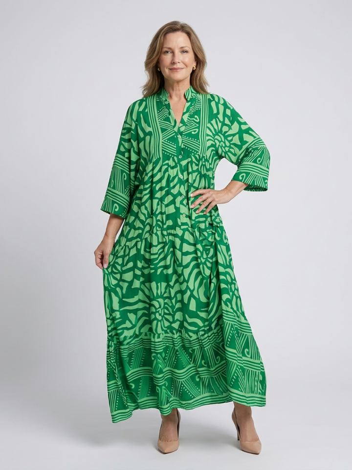 Marielle | Vestito Midi con Bottoni Frontali