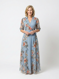 Elowen | Vestito Maxi con Collo a V e Stampa Floreale