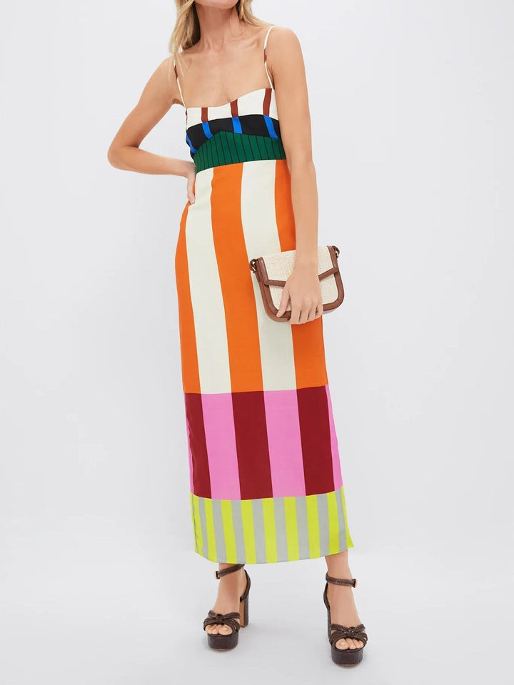 Paloma | Vestito Maxi a Righe Colorate